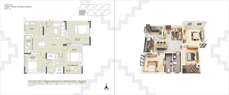 Floor Plan, devidanga 3 Bedroom 1477 Sq.Ft. Apartment In Devidanga Siliguri 9678690