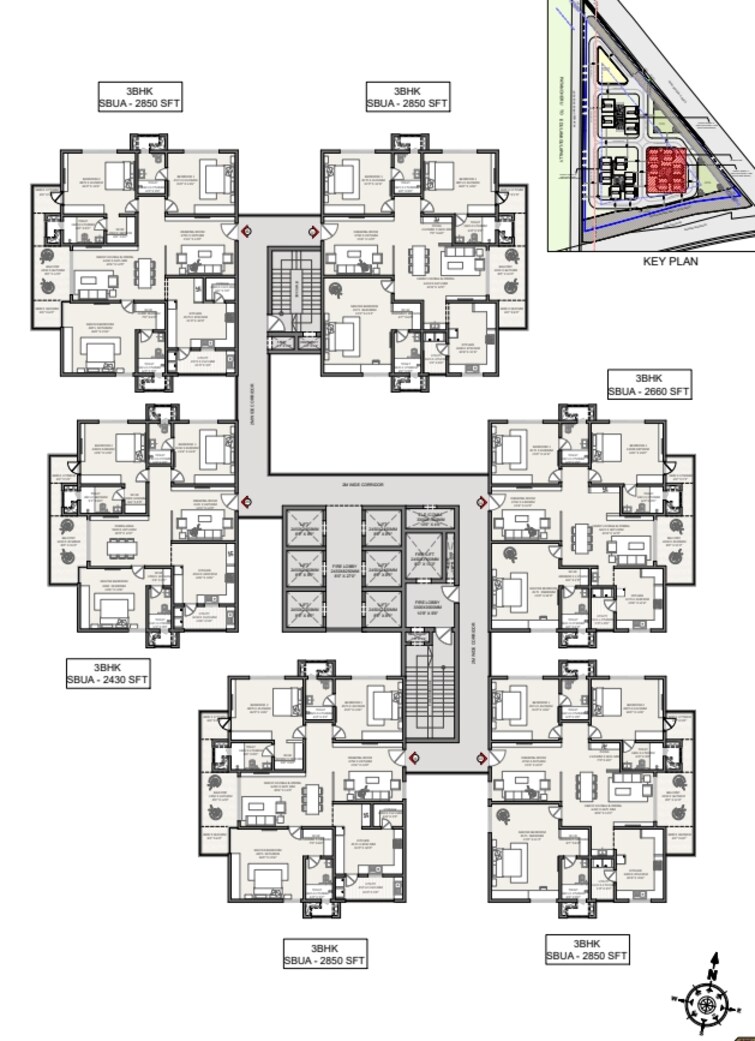 Floor Plan, kollur 3 Bedroom 3675 Sq.Ft. Apartment In Kollur Hyderabad 9679038