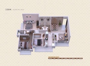 Floor Plan in 2 BHK Apartment at Raj One, Kandivali West – for Sale