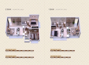 Floor Plan in 2 BHK Apartment at Raj One, Kandivali West – for Sale