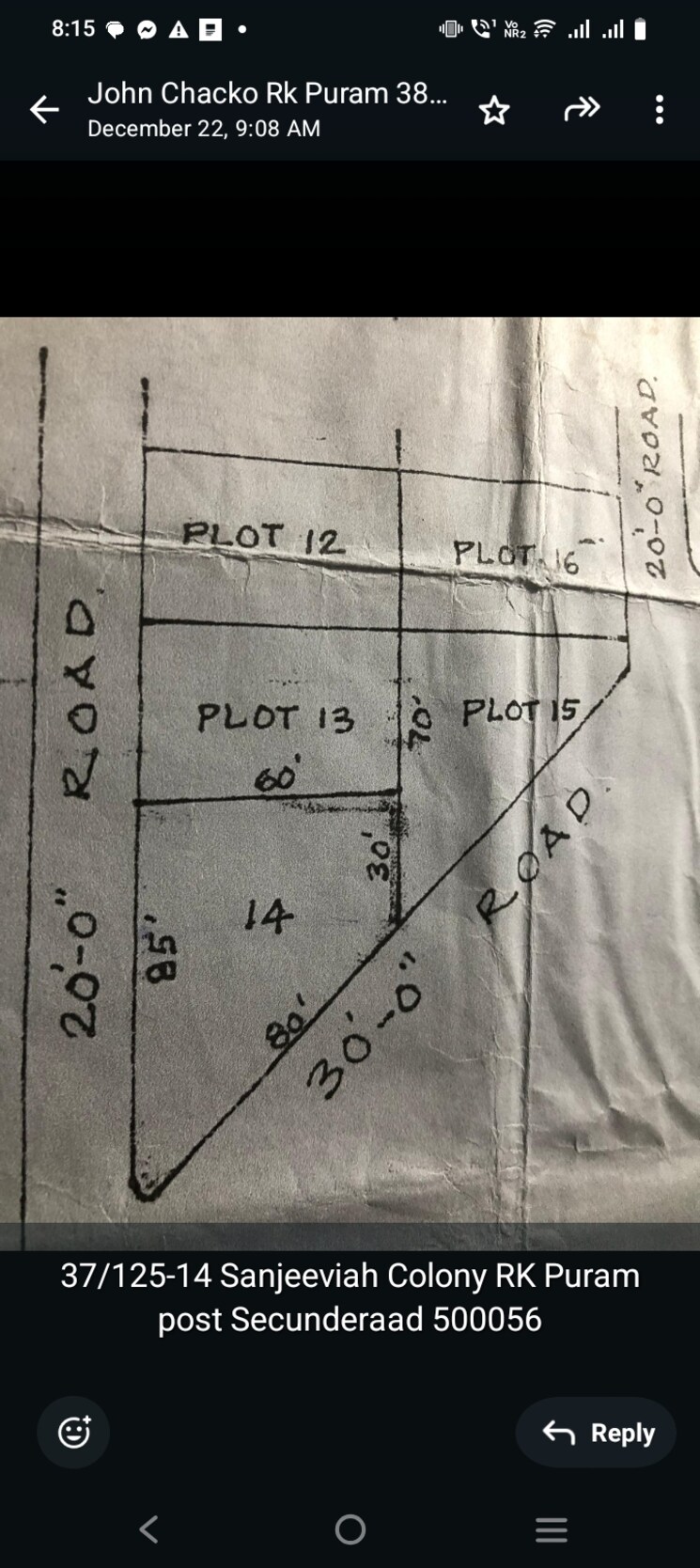 Map Location, neredment Commercial Warehouse 385 Sq.Yd. In Neredment Hyderabad 9681828