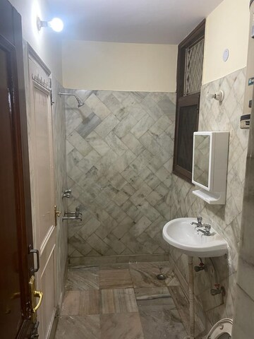 Bathroom in 3 BHK Builder Floor at Shivalik Colony – for Rent