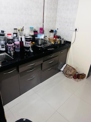 Kitchen in 1 RK Apartment at Cosmos Orchid, Ghodbunder Road – for Rent