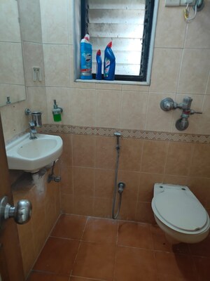 Bathroom in 1 BHK Apartment at Lake Side Cooperative Housing Society, Chandivali – for Rent