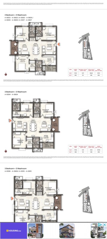 Floor Plan in 4 BHK Apartment at Brigade Enclave, Erragadda – for Sale