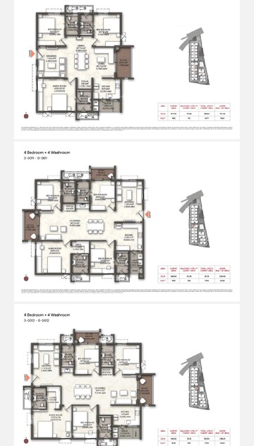 Floor Plan in 4 BHK Apartment at Brigade Enclave, Erragadda – for Sale