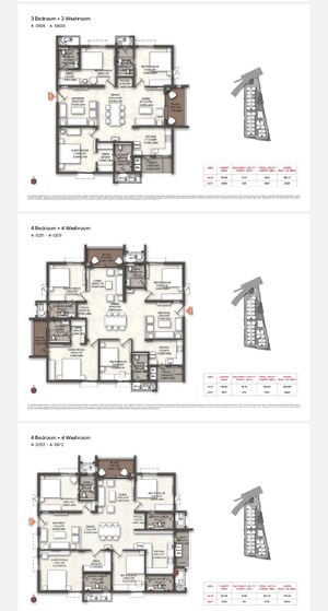 Floor Plan in 4 BHK Apartment at Brigade Enclave, Erragadda – for Sale