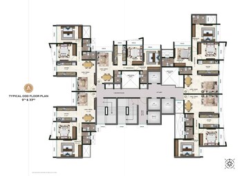Floor Plan in 3 BHK Apartment at Kharghar Sector 34 – for Sale