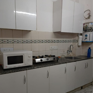 Kitchen in 2 BHK Builder Floor at Malviya Nagar – for Rent