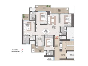 Floor Plan in 3.5 BHK Apartment at Sector 104 – for Sale