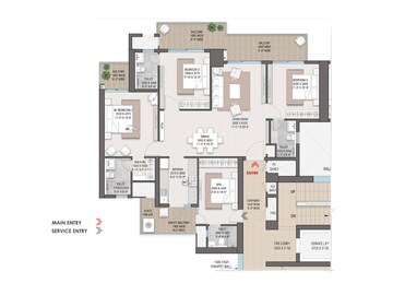 Floor Plan in 3.5 BHK Apartment at Sector 104 – for Sale