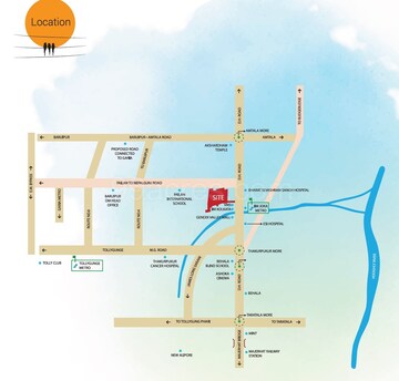 2 BHK Apartment – Map Location View at Joka - for Sale