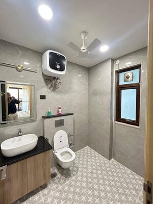 Bathroom in 1 BHK Builder Floor at Risland Sky Mansion, Chattarpur – for Rent