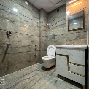 Bathroom in 2 BHK Builder Floor at Chattarpur – for Rent
