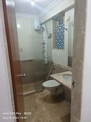 Bathroom in 3 BHK Apartment at Shrishti Synchronicity, Chandivali – for Rent