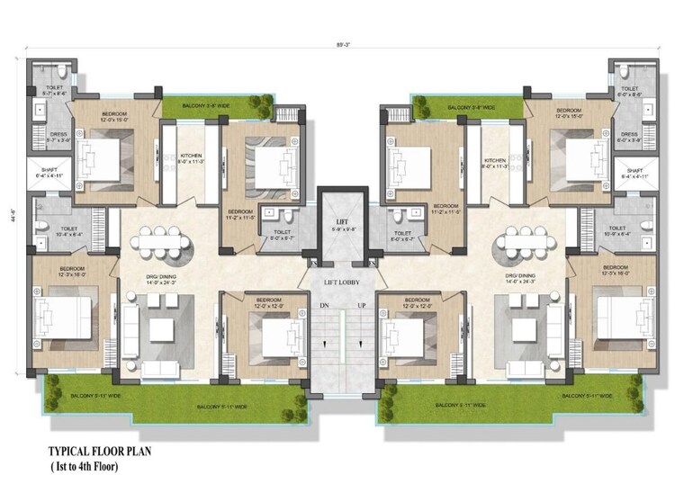 Floor Plan, sector 84 4 Bedroom 325 Sq.Yd. Builder Floor In Sector 84 Faridabad 9691796