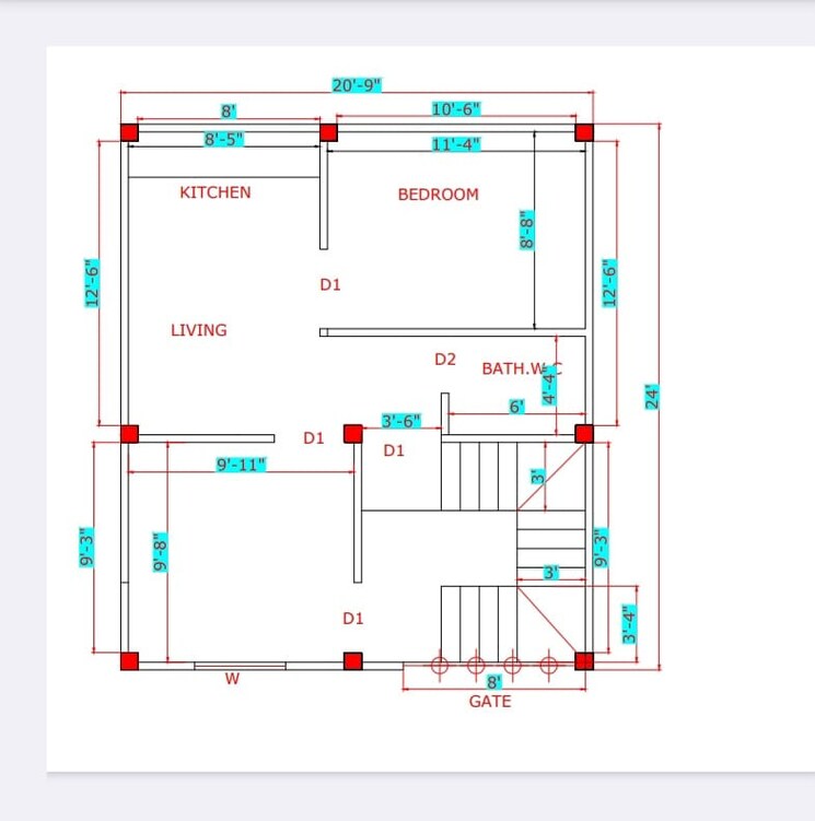 Floor Plan, sgpgi 2 Bedroom 504 Sq.Ft. Independent House In Sgpgi Lucknow 9693410