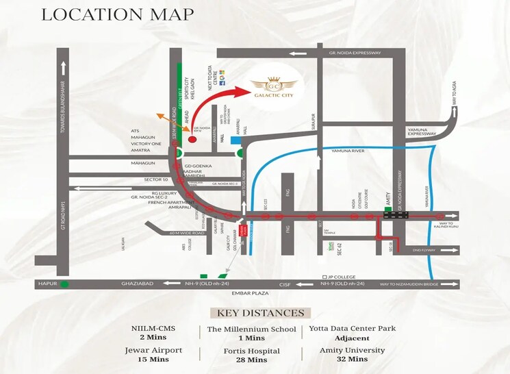 Map Location, rj-cyber-city 3 Bedroom 2000 Sq.Ft. Apartment In Knowledge Park V Greater Noida Greater Noida 9694364