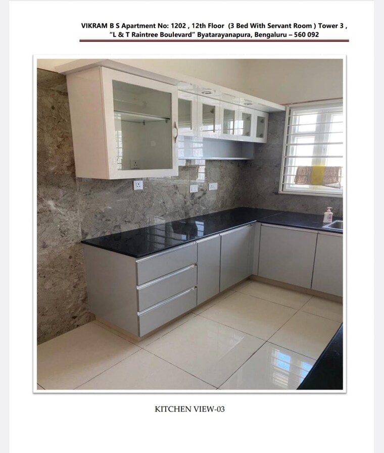 Kitchen, l-t-raintree-boulevard 3 Bedroom 2400 Sq.Ft. Apartment In Hebbal Bangalore 9695154