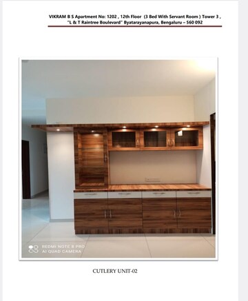 3 BHK Apartment For Rent in L&T Raintree Boulevard, Hebbal