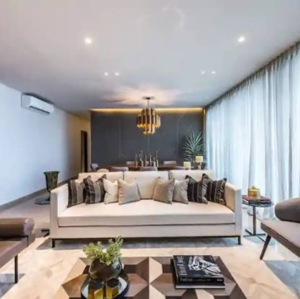 Living Room in 3 BHK Apartment at Oberoi Realty Esquire, Gokuldham Colony – for Rent