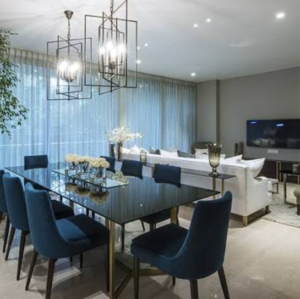 Living Room in 3 BHK Apartment at Oberoi Realty Esquire, Gokuldham Colony – for Rent