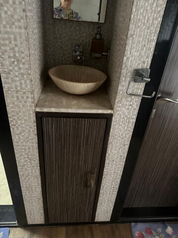 Bathroom in 1 BHK Apartment at The Vivekanand CHS, Mahim – for Rent