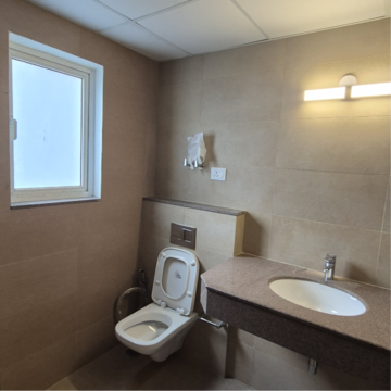 Bathroom in 3 BHK Apartment at Godrej Meridien, Mohammad Heri Village – for Rent