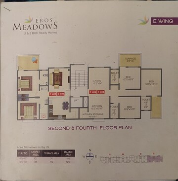 Floor Plan in 3 BHK Apartment at Kalpavruksha Eros Meadows, Wakad – for Sale