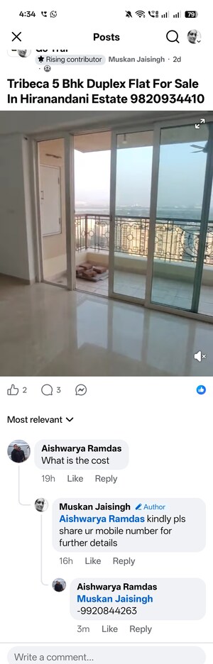 Balcony in 1 BHK Apartment at Raymond Ten X Habitat, Pokhran Road No Two – for Rent