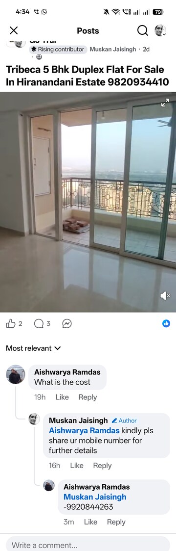 Balcony in 1 BHK Apartment at Raymond Ten X Habitat, Pokhran Road No Two – for Rent