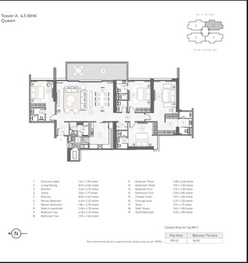 Floor Plan in 5 BHK Apartment at Baner – for Sale