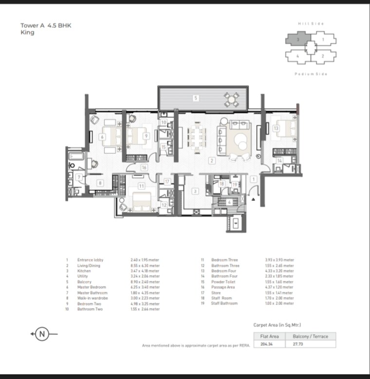 Floor Plan, baner 4 Bedroom 2500 Sq.Ft. Apartment In Baner Pune 9697242