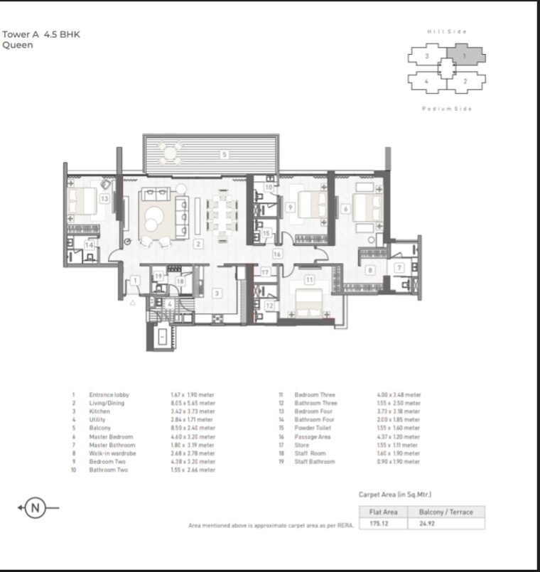 Floor Plan, baner 4 Bedroom 2500 Sq.Ft. Apartment In Baner Pune 9697242
