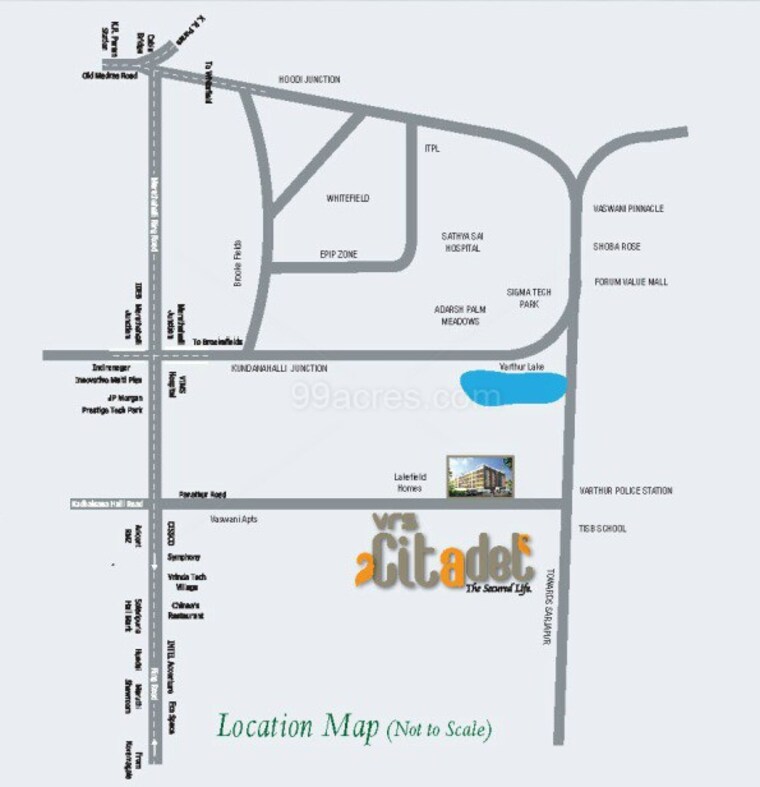 Map Location, vrs-citadel 2.5 Bedroom 1277 Sq.Ft. Apartment In Varthur Bangalore 9697910