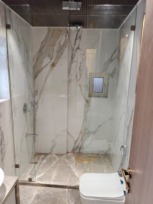 Bathroom in 3 BHK Apartment at Rustomjee Seasons, Bandra East – for Rent