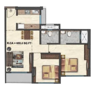Floor Plan in 3 BHK Apartment at Goregaon West – for Sale