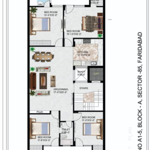 Floor Plan in 4 BHK Builder Floor at BP Homes, Neharpar Phase 2 – for Sale