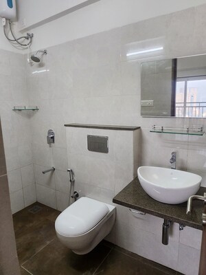 Bathroom in 2 BHK Apartment at Shapoorji Pallonji BKC 28, Bandra East – for Rent