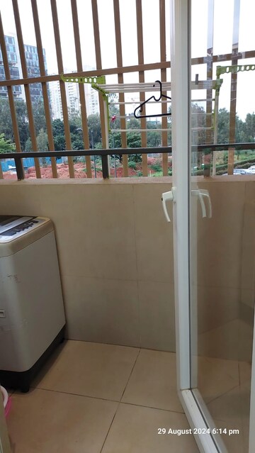 Balcony in 2 BHK Apartment at Bhartiya Nikoo Homes, Thanisandra Main Road – for Rent