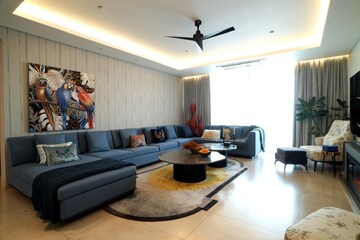 Living Room in 5 BHK Apartment at Panchshil Eon Waterfront II, Kharadi – for Rent