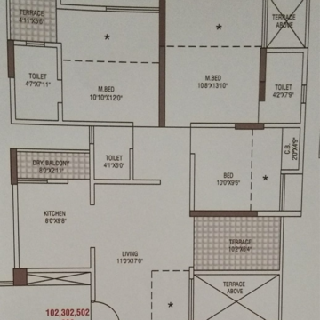 Floor Plan in 3 BHK Apartment at Legacy Millennia, Jambhe – for Sale