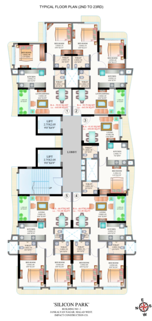Floor Plan in 1 BHK Apartment at Silicon Park, Jankalyan Nagar – for Sale