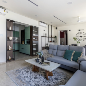 Living Room in 2.5 BHK Apartment at SVP Gulmohur Residency, Ahinsa Khand 2 – for Rent