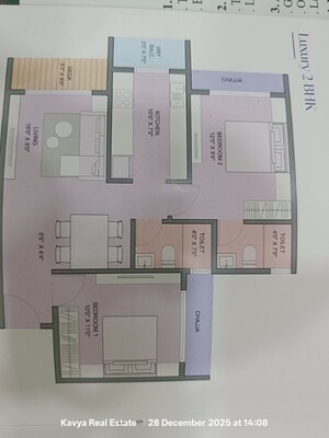Floor Plan in 2 BHK Apartment at Godavari Villa, Kharghar – for Sale