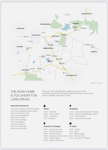 2 BHK Apartment – Map Location View at Assetz Canvas And Cove, Hosur Road - for Sale
