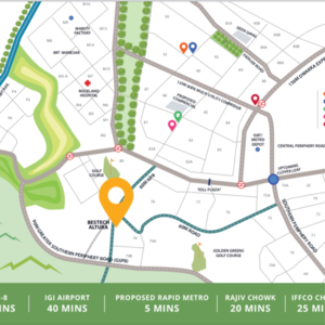 3.5 BHK Apartment – Map Location View at Bestech Park View Altura, Naurangpur - for Sale