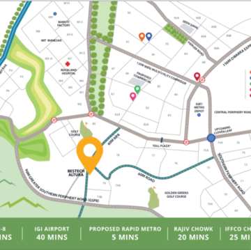 3.5 BHK Apartment – Map Location View at Bestech Park View Altura, Naurangpur - for Sale