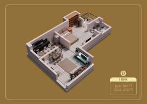 Floor Plan in 1 BHK Apartment at Milan Nagar – for Sale