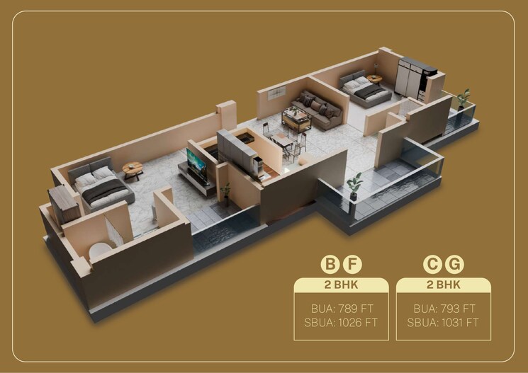 Floor Plan, milan nagar 2 Bedroom 865 Sq.Ft. Apartment In Milan Nagar Guwahati 9706968